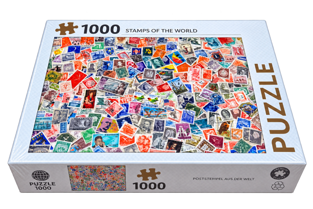 Puzzle „Stamps of the World“ – 1000 Teile – Briefmarken aus aller Welt – Neu & originalverpackt