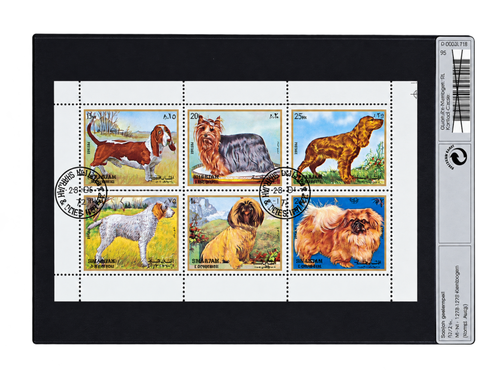 Sharjah 1972 – Hunde / Hunderassen – MiNr. 1270–1275 – Kleinbogen komplett – gestempelt